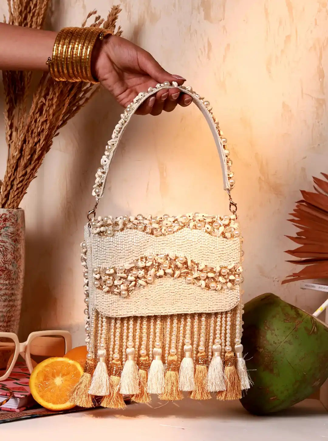 Jena embellished flap over bag by The Tan Clan featuring decorative details and a stylish flap closure.