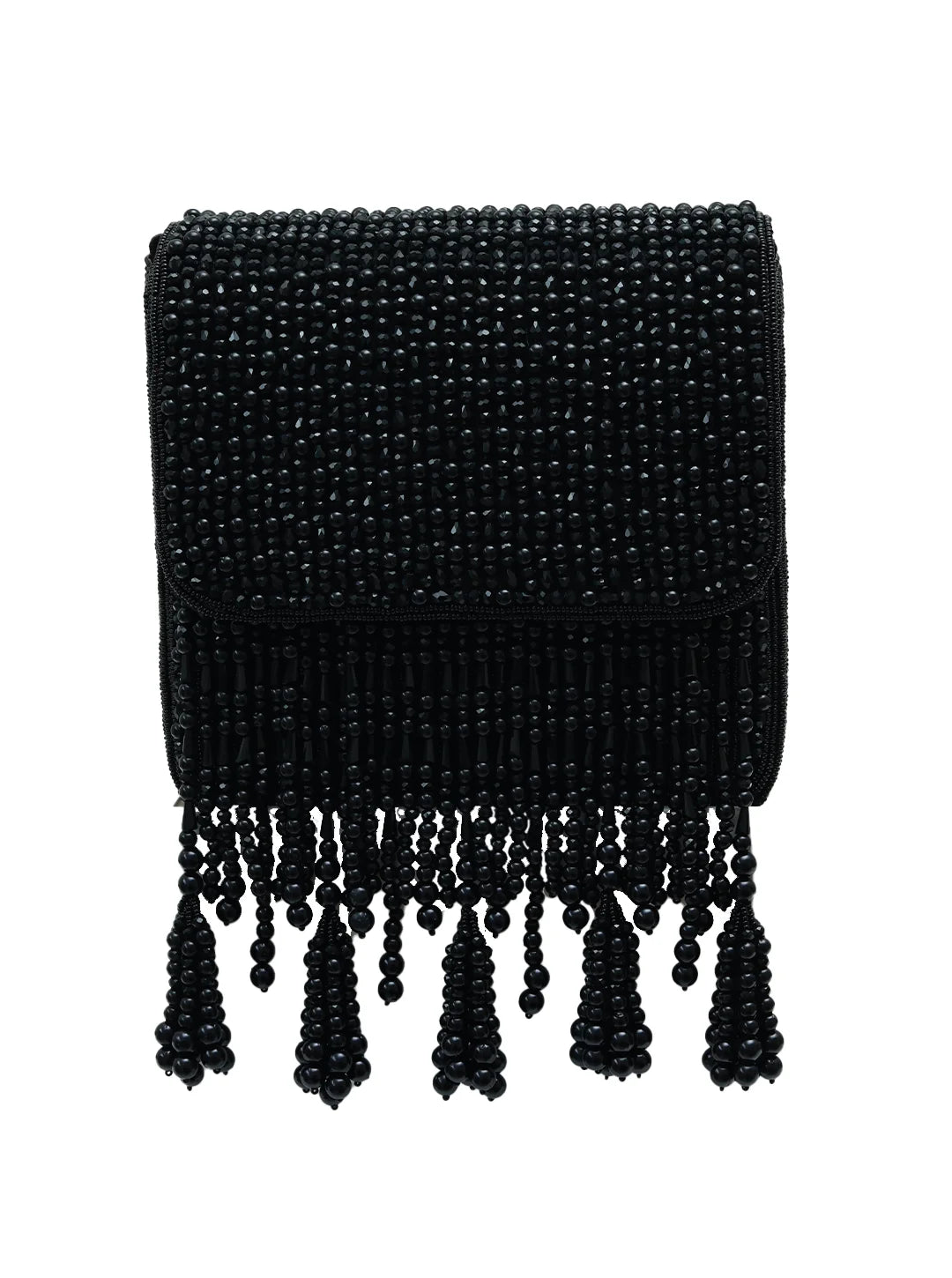 Mira Black Flap Over Bag from The Tan Clan, stylish black leather flap bag with silver hardware and adjustable strap.