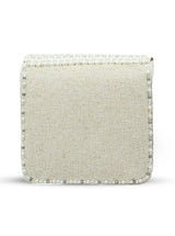 Mira White Flap Over Bag by The Tan Clan, stylish leather flap bag with a sleek design and adjustable shoulder strap.