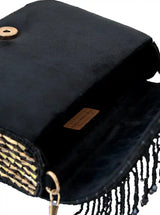 Black Sylvie Flap Over Bag by The Tan Clan featuring a sleek flap closure and stylish design for everyday use.