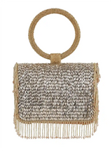 Gold flap-over bag from The Tan Clan's Sylvie Flap Bags collection, featuring a stylish flap closure and elegant design.