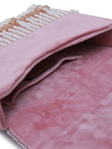 Pink Kiara Flap Over Bag with Handle by The Tan Clan, showcasing a stylish handbag with a flap closure and top handle.