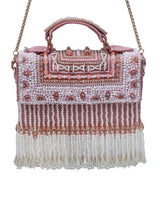 Pink Kiara Flap Over Bag with Handle by The Tan Clan, showcasing a stylish leather bag with a flap closure and top handle.