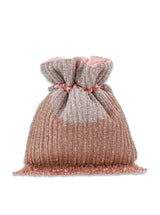 Pink Aarna Potli Bag by The Tan Clan featuring traditional embroidery and drawstring closure, perfect for festive occasions.