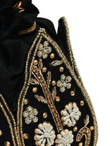 Black Lotus Potli bag by The Tan Clan, traditional Indian potli purse with intricate design, perfect for festive occasions.