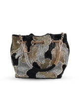 Black Terra Bucket Bag by The Tan Clan, a stylish potli bag with a rounded shape and decorative drawstring closure.