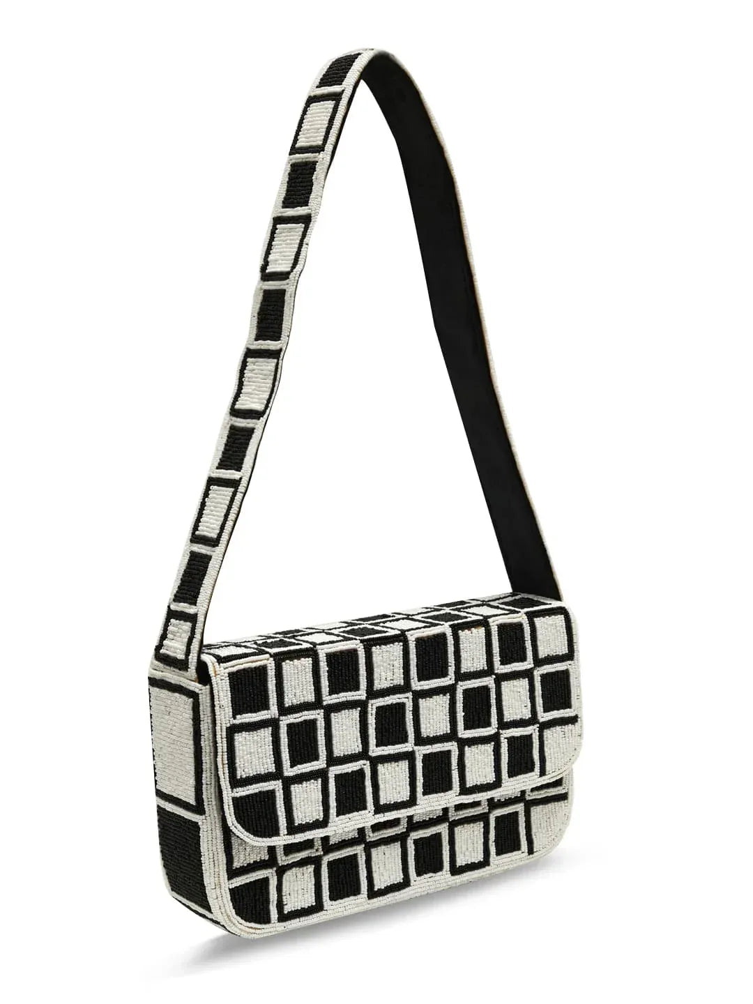 The Tan Clan Blake checkered shoulder bag with a stylish pattern, featuring a spacious design and adjustable strap for everyday use.