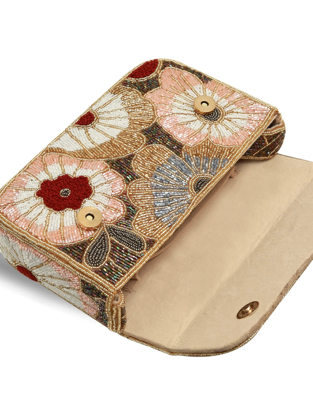Red floral shoulder bag from The Tan Clan with Daisy Red design, featuring a stylish and spacious shoulder bag for everyday use.