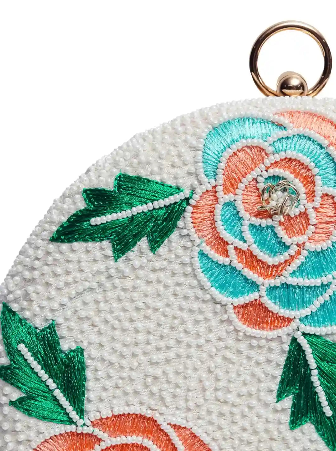 Zahra Round Floral Hand Embroidered Clutch